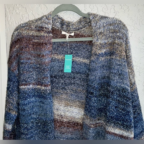 Maurices Blue and Brown Knit Cardigan- Size 1X - Picture 2 of 6